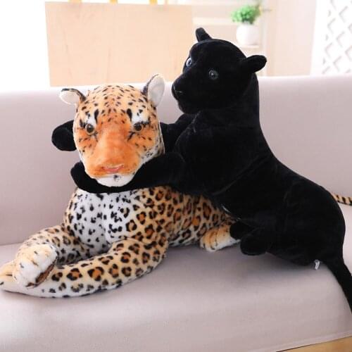 Lifelike Tiger Leopard Plush Toys Stuffed Soft Wild Animals Simulation White Tiger Jaguar Doll Children Kids Birthday Gifts