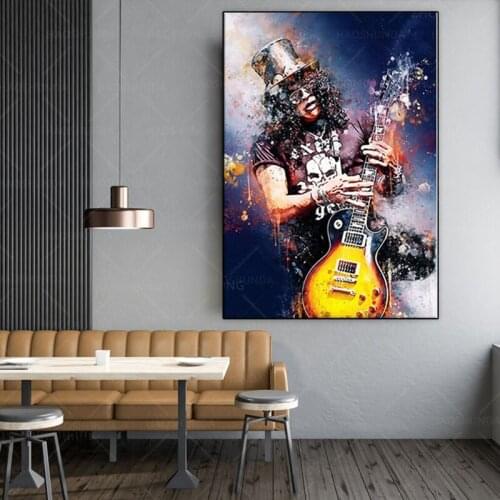 Rapper Rock Guitarist Watercolor Art Canvas Painting High Definition Printing Poster Art Living Room Bedroom Decoration Painting