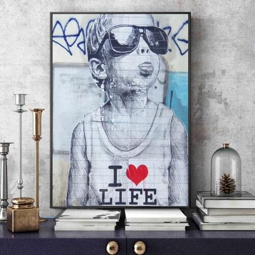 Modern Street Art Canvas Prints Love Life Boy Wall Posters And Prints Wall Graffiti Art Pictures Canvas Painting Home Wall Decor