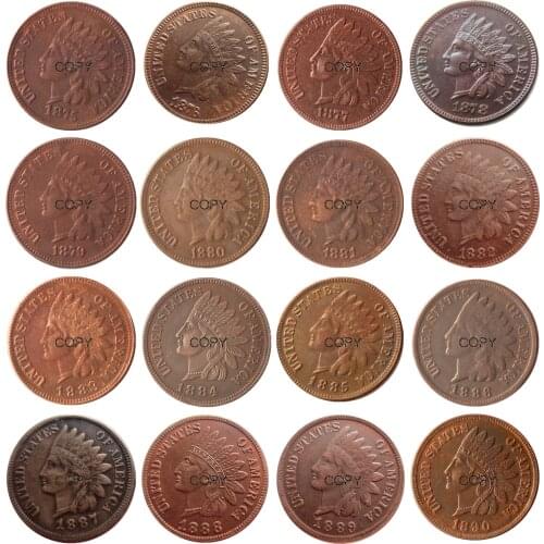 US The Date 1875-1890 Indian Cent Copper Copy Coin