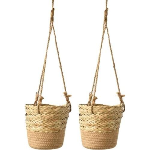 Strawl Planter Basket Stylish Planter Baskets for Indoor and Outdoor Plants Perfect for Flower Pots Cover and Room Decor