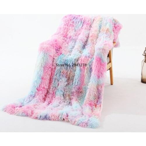 Super Soft Long Faux Fur Coral Polyester Fleece Blanket Warm Elegant Cozy With Fluffy Sherpa Throw Blanket Bed Sofa Blankets