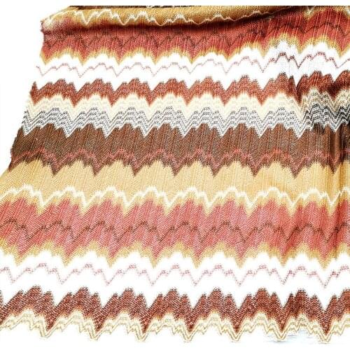 Knitting Lace Fabrics Zig Zag Wave Striped Lace Crochet Mesh Fabric Diy Fashion Cloth 150CM/1070