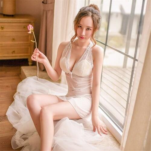 Women Ladies Sexy Lingerie Dress Lace Sheer Underwear Intimate Sexy Hot Woman Underwear Babydoll Sexy And Naughty Nightie Deep V