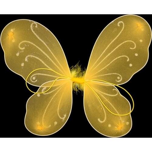 10 Colors Kids Girl Princess Fairy Silk Butterfly Decorations Wings Angel Fairy Halloween Party Favor Supplies 1Piece/lot