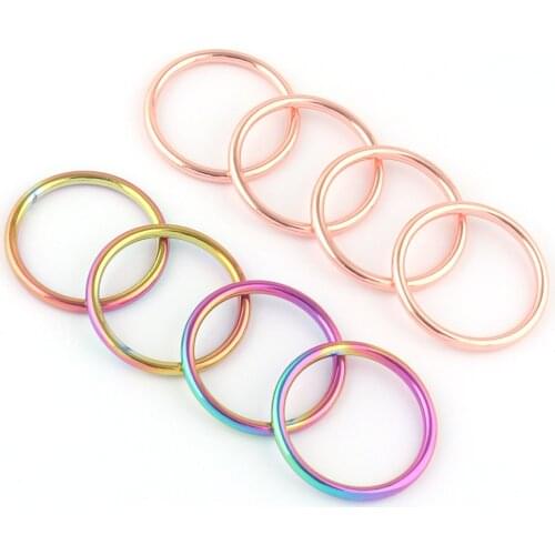 30mm rainbow Metal O Rings Welded Metal Loops Round Formed strap buckle Ring Bag Holder Handbag Purse Bag clasp Making Hardware