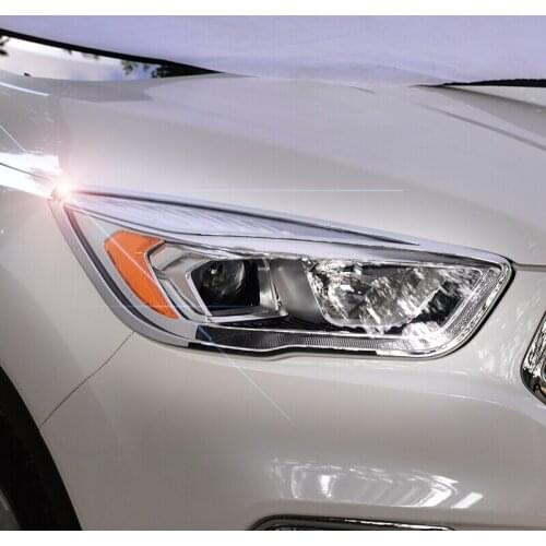 ABS Chrome For Ford Kuga Escape 2017 accessories car styling Car Headlamps cover Cover Trim
