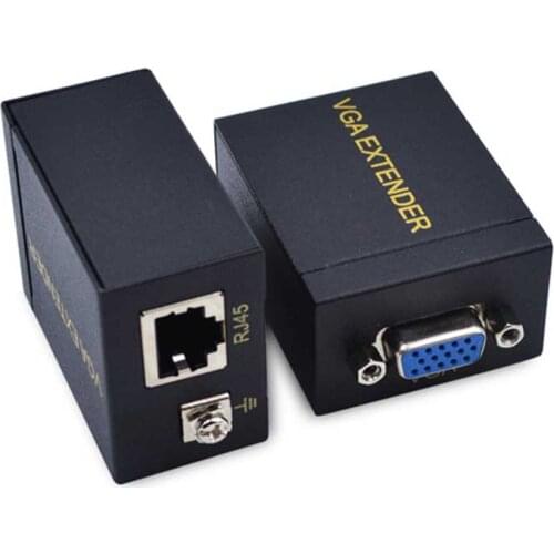 60m VGA to RJ45 Adapter Networking Signal Extender Sender Over Ethernet Cable Transmitter Receiver Ethernet Adapter Amplifier