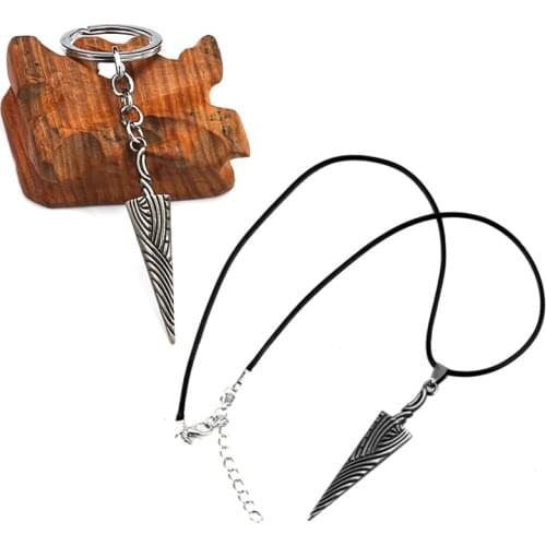 Game Hollow Knight Keychain Spike Shape Cosplay Pendant Necklace Keyring Chaveiro llaveros Gift