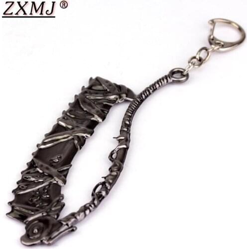 ZXMJ BLOODBORNE Keychain online game PS4 KeyRing For Men Women Jewelry Pendant Chaveiro Metal Retro PS4 Key Chain hot new