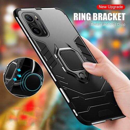 Armor Shockproof Coque for Xiaomi Poco F3 F 3 Case Car Magnetic Holder Protective Ring Shell Cover On PocoF3 Para Funda 6.67