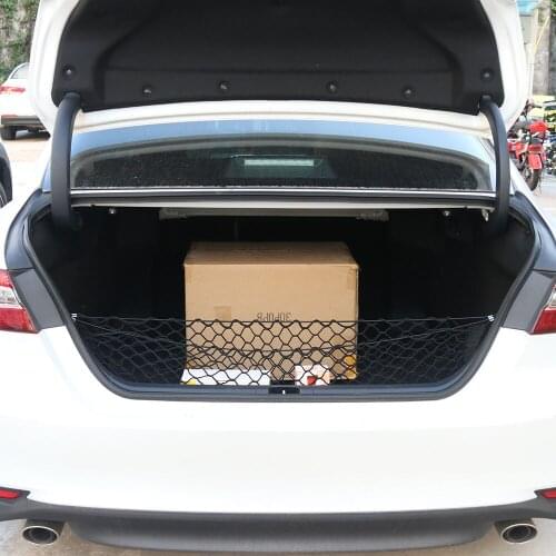 Black Car Trunk Rear Cargo Organizer Storage Net Elastic Hammock Holder Mesh With 4 Hook easy to install Car Styling Accessories