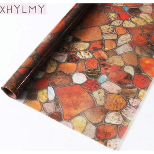 Colored Stones Static Window Film Stained Self-Adhesive Privacy Sunscreen Curtain Terrace Sliding Doors Glass Sticker 45x100cm