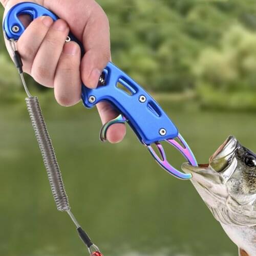 Fishing Lip Grip Catch Fish Grips Tool for Fish Control Clamp Tackle Holder Anti Slip Clip Rope Lip Gripper Pliers Equipment