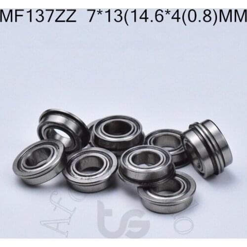 F137 F137ZZ 7*13(14.6*4(0.8)MM 10pieces MF137ZZ free shipping bearing LF1370ZZ ABEC-5 Flange bearings chrome steel bearings