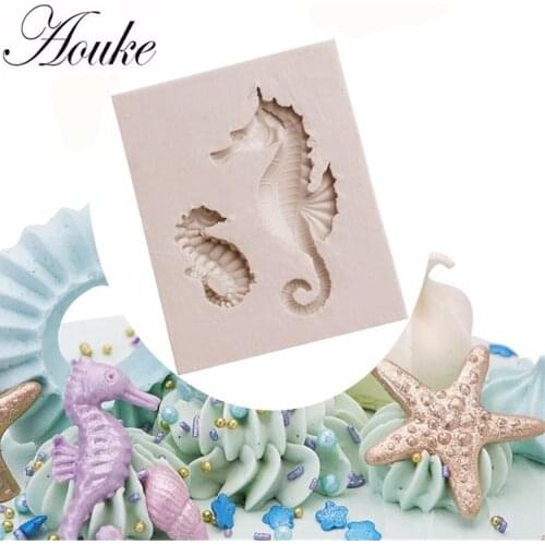 Hippocampal Size Silicone Mold DIY Cake Baking Decoration Double Sugar Chocolate Pudding Cake Mould Hippocampal Silicone Mold