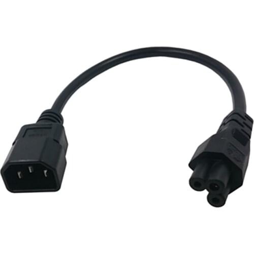 IEC 320 C14 Male Plug to C5 Female Adapter Cable IEC 3 Pin Male to C5 PDU PSU Power Converter Portable short Cord