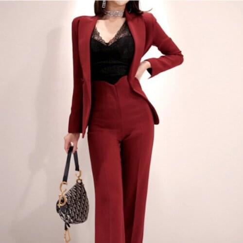2 piece sets womens outfits womens autumn and winter womens office OL professional temperament waist slimming high waist suit