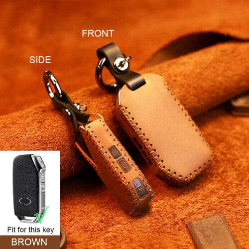Leather Car Remote Smart Key Cover Case For Kia Sportage Ceed Sorento Cerato Forte 2017 2018 2019 3 buttons Auto part