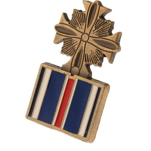 S U.S. Cross Medal Lapel Hat Pin Air Force Distinguished Flying Color Gold