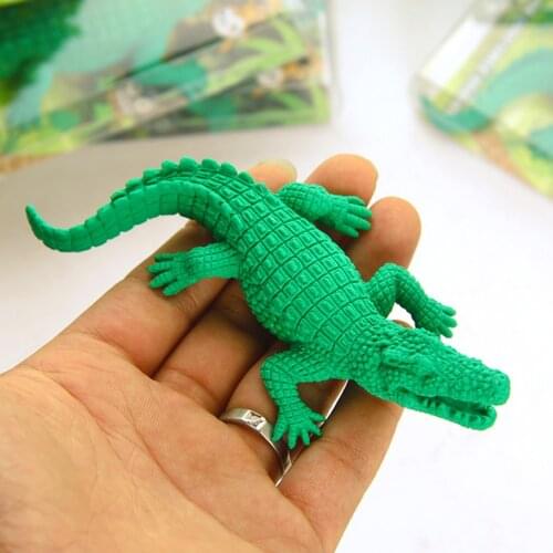 Green Crocodile Eraser Rubber Pencil Eraser for Birthday Gift Party Favors, Games Prizes, Carnivals Gift and School Supplies
