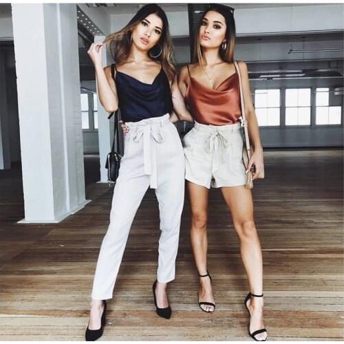 Satin Women Thin Wild Solid Camis Vest Women Tank Tops Female 2020 Summer Sexy Basic Strap Tops Chiffon Sleeveless Camisole new