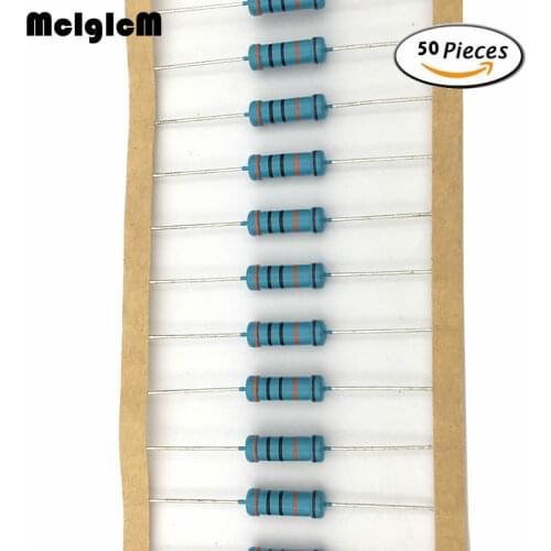 MCIGICM 50pcs 2W Metal film resistor ohm resistors 1.5R 2.2R 0.33R 0.33-2.2M resistance