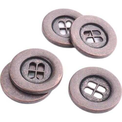Metal buttons 18mm 4 holes Flatback buttons for Garment Coat Jeans Clothes Sewing Accessories Scrapbooking Decors parts DIY