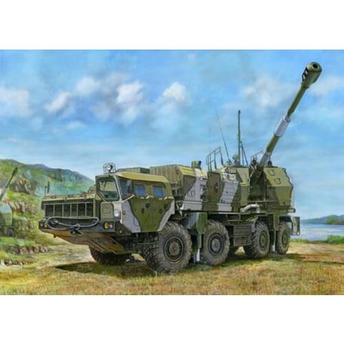 Military Assembly Model Russian A-222 130 Mm Cannon 1:35 Along The Coastal Artillery