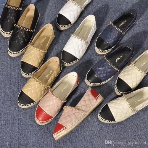 Spring Autumn Fashion Comfortable Women Espadrilles Shoes Genuine Leather Flats Chain Casual Loafers High Quality Shoes