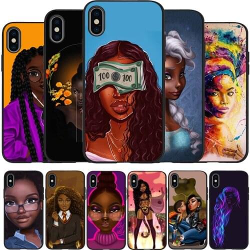 Queen Afro Melanin Poppin Black TPU Silicone Soft Phone Case For iPhone 11 12 Pro X XR XS MAX 5 6 7 8 Plus SE 2020