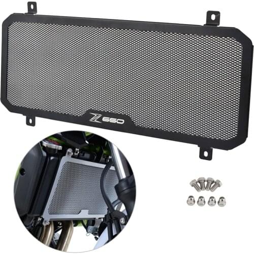 NICECNC Front Radiator Grille Grill Guard Cover Cooler Water Protector Mounting Bolt Kit For Kawasaki Z650 2017 2018 2019 Billet