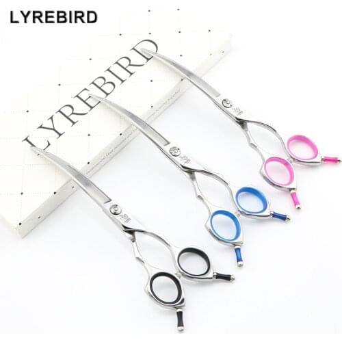 Pet dog grooming scissors Curved 6.5 Inch Dog Curve scissors Pet scissors with Two Tails Lyrebird HIGH CLASS 1PCS/LOTNEW
