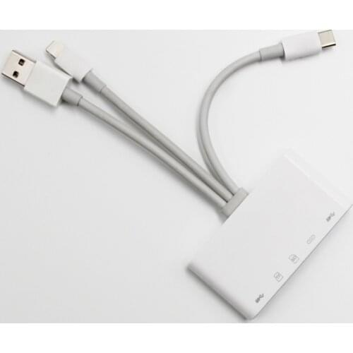 OTG Adapter Lightning to USB Charging cable USB3.0 TF/SD card reader Type c USB adapter for iPhone 7 8 X Pro Max iPad iOS14 13