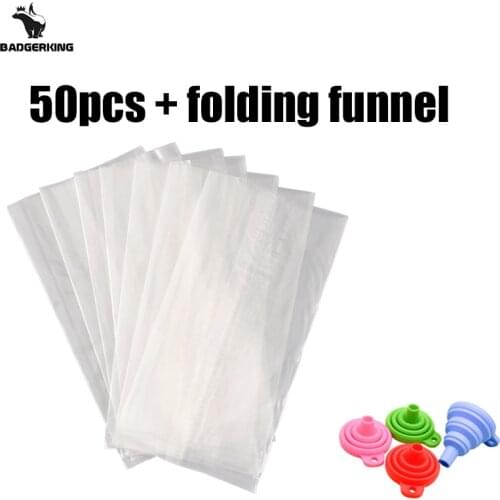 50pcs/lot PVA Bags for Carp Fishing Fast Dissolving Environmental Water-soluble bag buy 2lots get folding funnel free