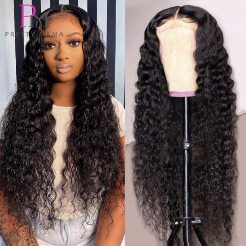 Deep Wave 4x4 Closure Wig Human Hair Lace Frontal Wigs 13x4 Lace Front Wig Pre Plucked Bleached Knots Wigs Remy Frontal Lace Wig