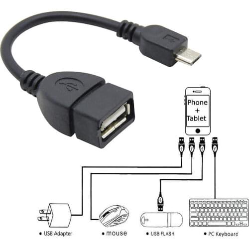 200x USB 2.0 A Female to Micro B Male Converter OTG Adapter Cable for Smart Phone Wholesale Drop Shipping