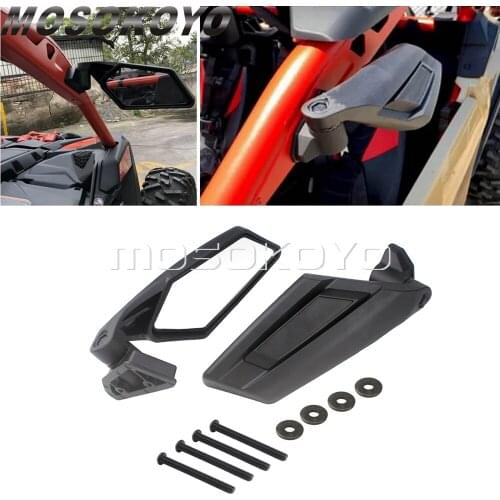 UTV Adjustable Curved Convex Side Mirror For Can-am Maverick X3 MAX X DS/RS Turbo R 2017-2019 Black Racing Rearview Mirrors
