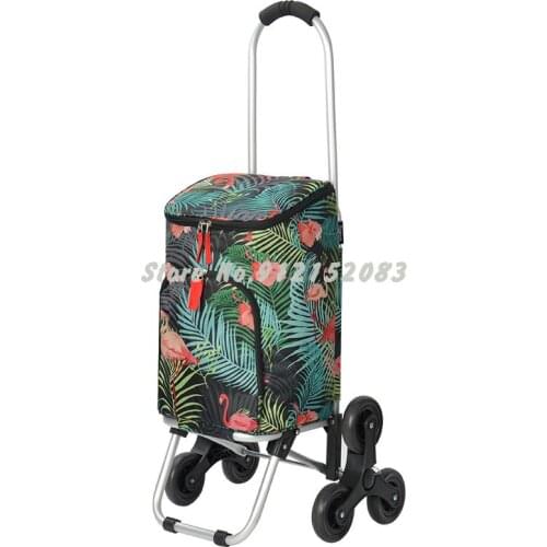 Six-wheeled Stair-climbing Shopping Cart, Portable Thermal Insulation, Fresh-keeping Trolley, Foldable Small Trolley, Trolley Ca