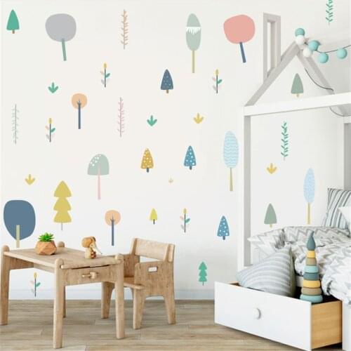 BalleenShiny Creative Fairy Tale Forest Cartoon Wall Stickers Warm Kindergarten Childrens Room Wall Decoration Wall Stickers