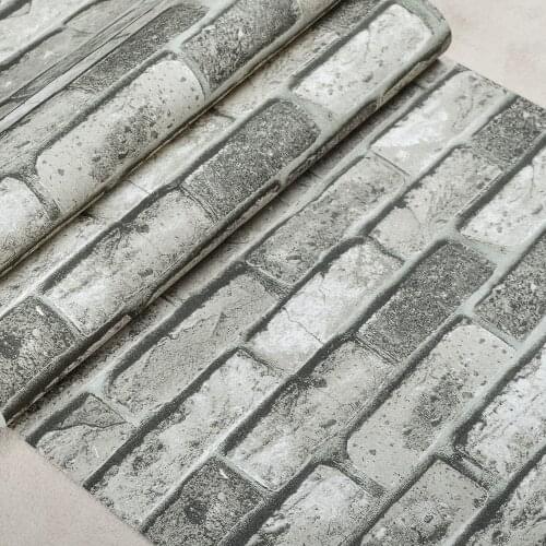 Vinyl Rustic Brick Wall Wallpaper Chinese Style Vintage Washable PVC Wall Paper Roll Living room background WallCoverings 10M