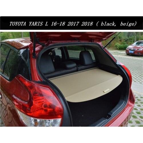 High quality Car Rear Trunk Security Shield Cargo Cover For TOYOTA YARIS L 16-18 2017 2018 2019 ( black, beige)