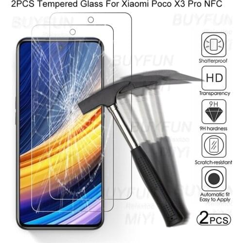 2PCS Original Protective Glass for Xiaomi Mi Pocco Poko Poco X3 NFC M3 F2 Pro F1 F3 GT 5G Little X F M 3 Screen Protectors Film