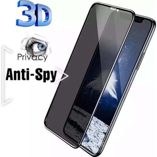 3D Full Cover Anti Spy Peeping Privacy Screen Protector For iPhone X XR XS 11 Pro Max 6 6S 7 8 Plus SE 2020 9H Tempered Glass
