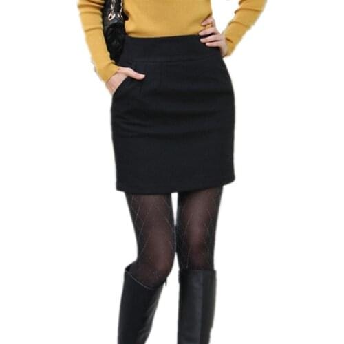 2021 Autumn Winter Spring Women Woolen Skirt Mini Skirt Fashion Female High Waist OL Skirt Skirts Women Saias LY51