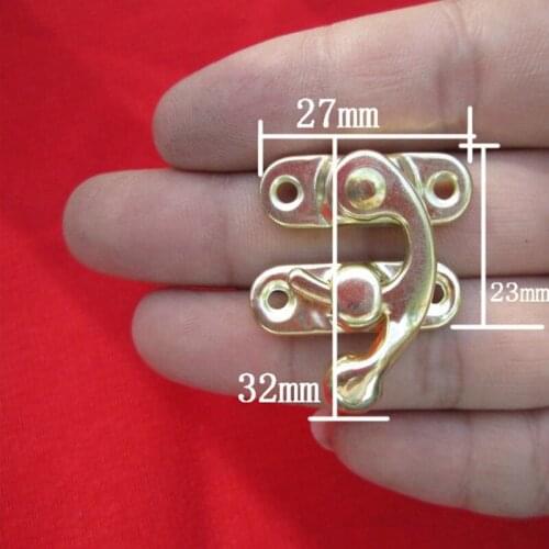 100pcs 27x32mm Horn hook Packing box Hardware Bags, accessories Lock Antique metal Hook buckle