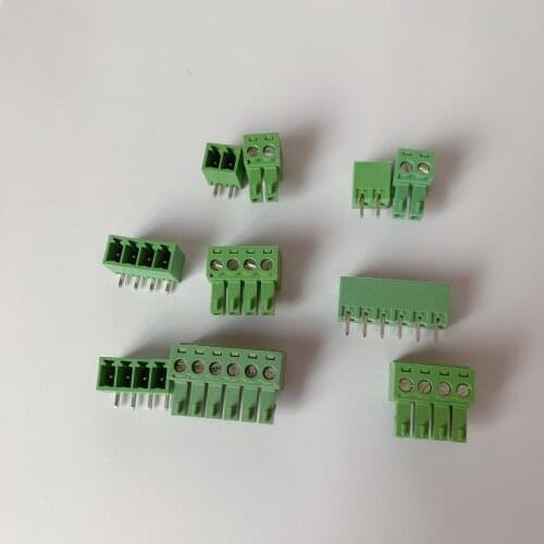 2pair(4PCS) 15EDG 3.81mm KF2EDG PCB Screw Terminal Block Connector Plug-Pin Right Angle Header Socket 2/3/4/5/6/7/8/9/10/12pin