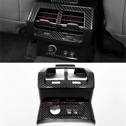 2019 Accessories For Audi Q3 Carbon Fiber Color Rear Air Conditioning Vent Frame Trim Car Styling