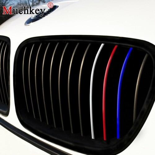 Front Grille Grill Vinyl Strip Reflective Sticker Decal for BMW M3 M5 E36 E46 E60 E90 E92 Grille Stripe Decals Car Styling 24pcs