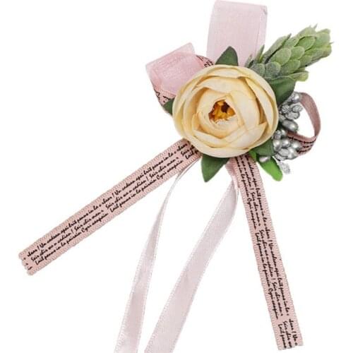 Long Lasting 4Pcs/Set Unique Beautiful All Match Wrist Flower Decor 2 Colors Fake Flower Wide Application for Decoration